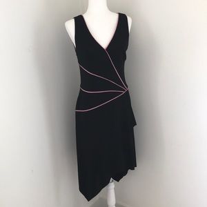 Kay Unger Black Dress with Pink Accents